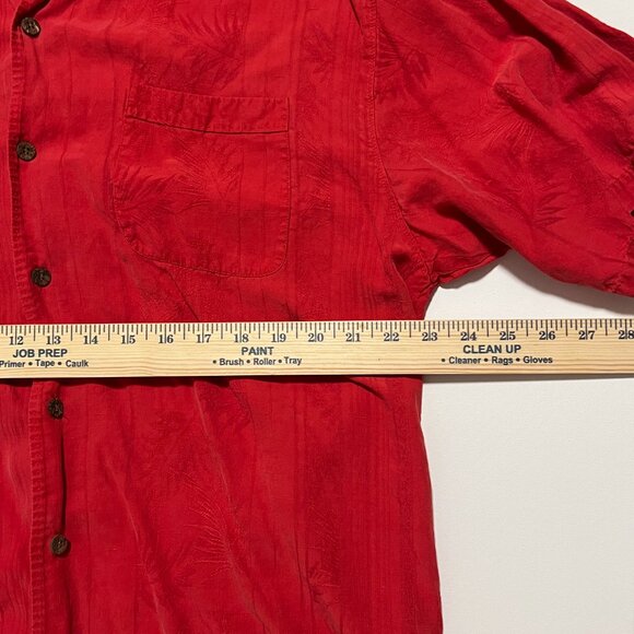 Tommy Bahama Hawaiian Shirt Silk Linen Blend Vacation Summer Red Men's size XL - Picture 2 of 7